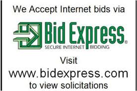 A bid express logo with the words " accept internet bids ".