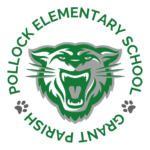 A green and white logo of a school.