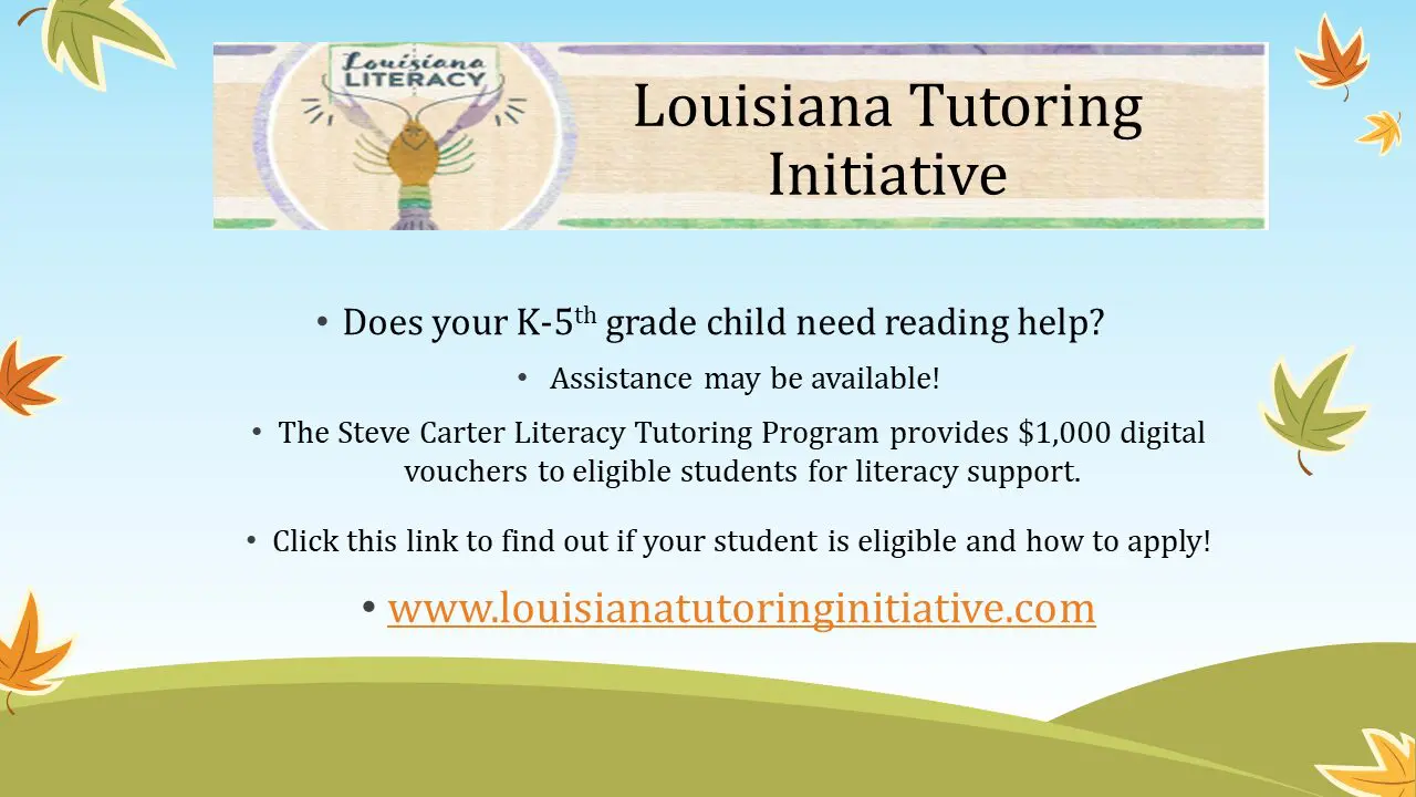 A poster advertising the literacy tutoring program.