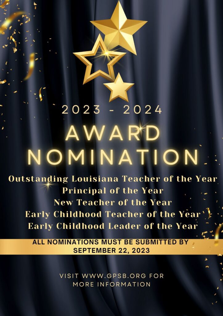 A poster with the names of teachers and their nominations.