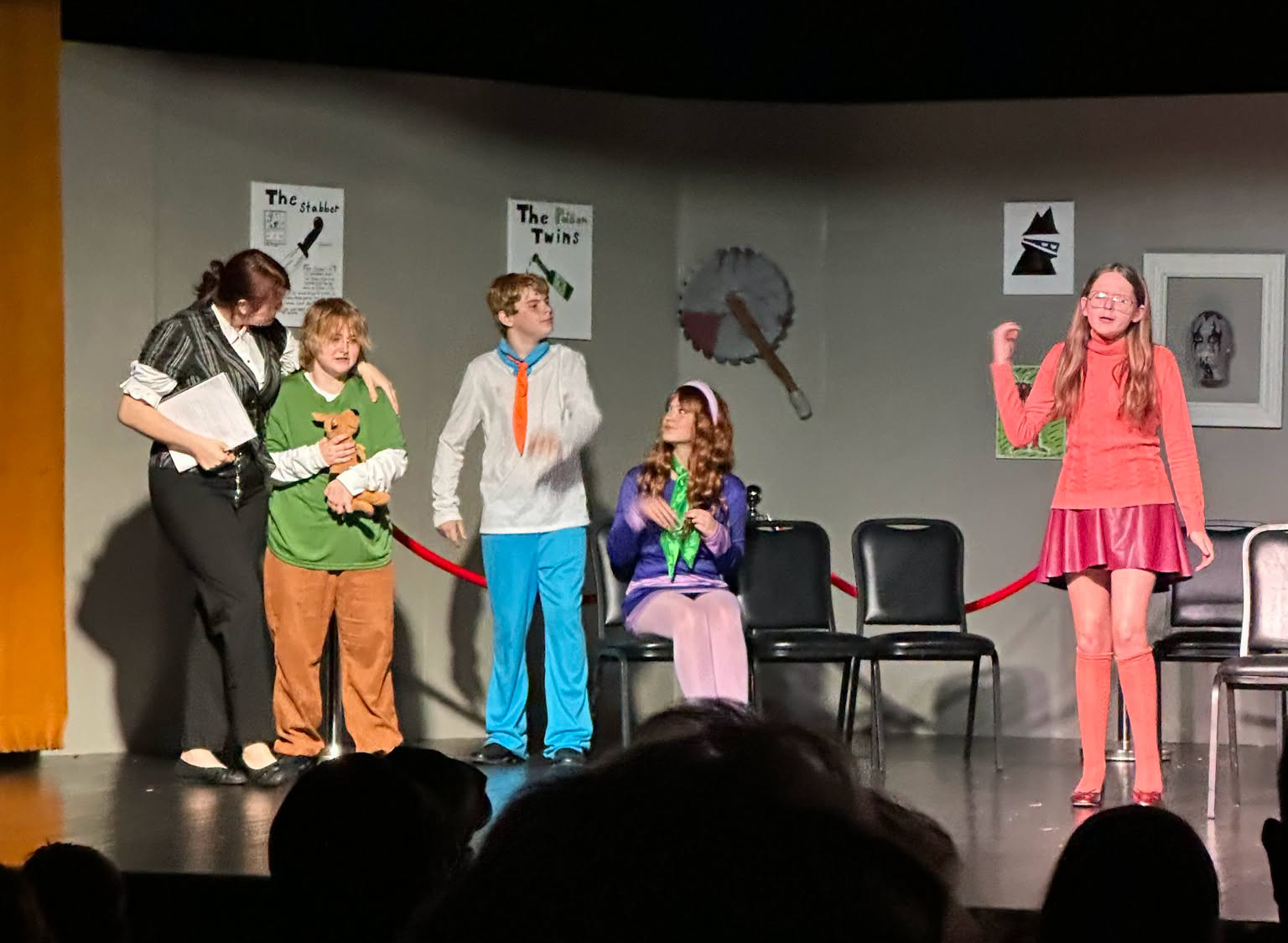 Students act out a scene during a Grant Junior High Theatre Program performance.