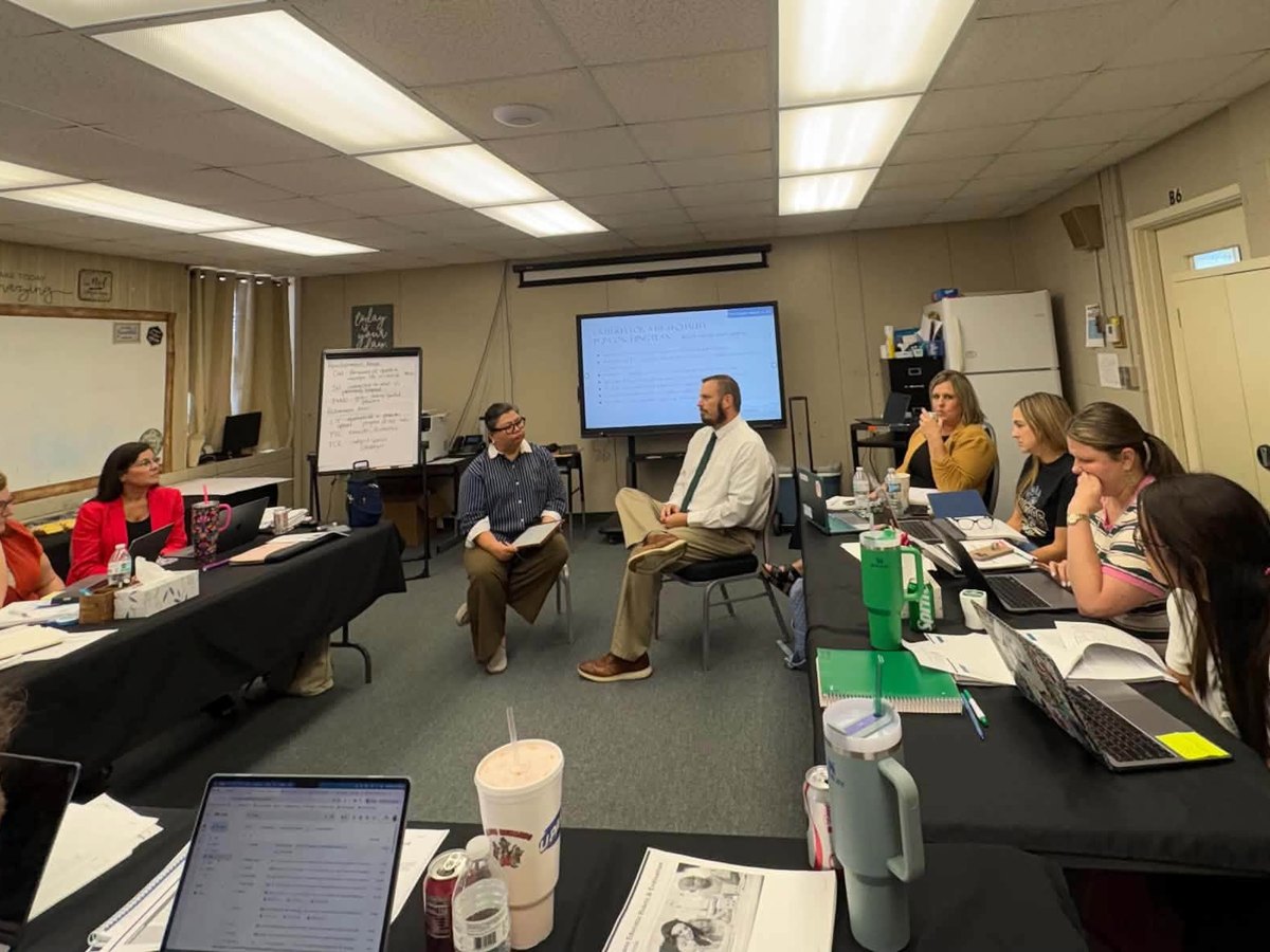 Grant Parish school leaders participating in a leadership meeting at Pollock Elementary