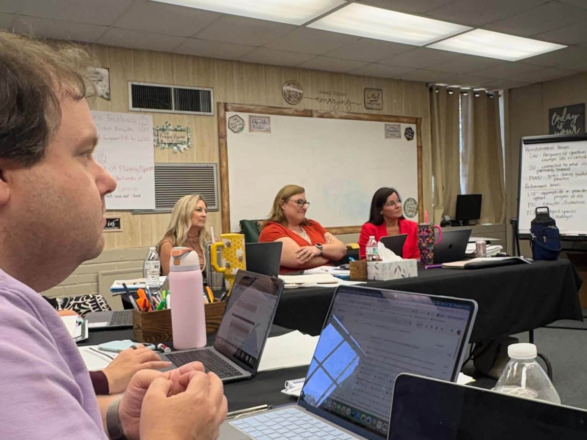 Principals and assistant principals participating in professional learning at Pollock Elementary