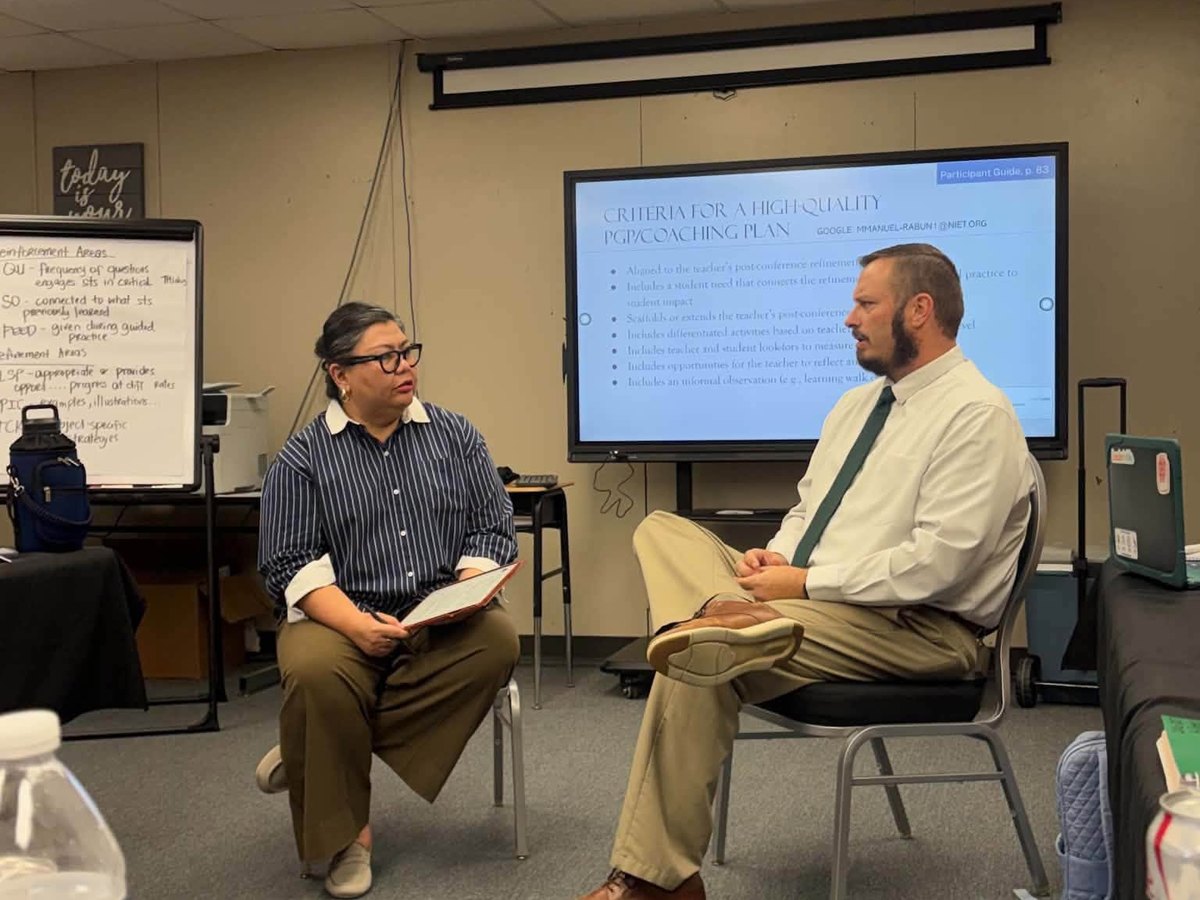 Grant Parish administrators reflecting on instructional practices during the leadership meeting